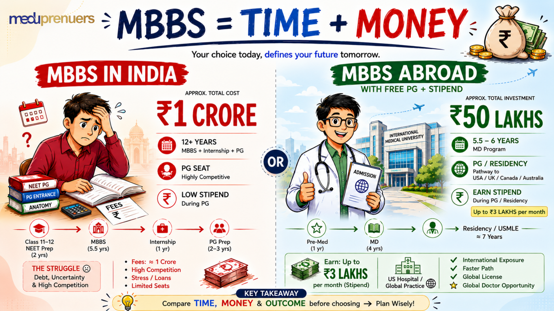 MBBS = TIME + Money: The Real Cost of Becoming a Doctor in India (That No One Tells You)